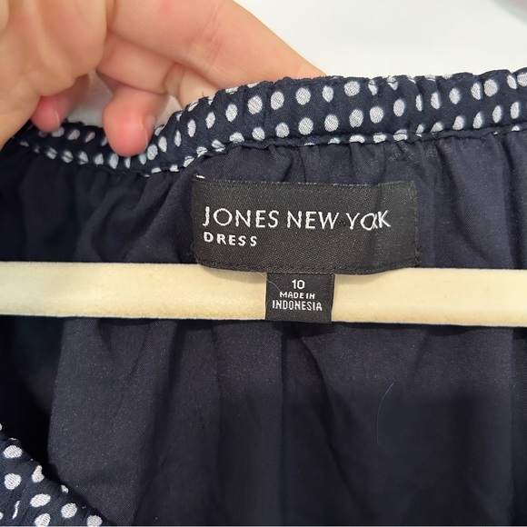 Jones New York Dresses Blue and White Polka Dot Dress Size 10 - Picture 4 of 9
